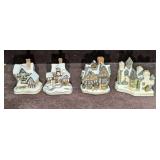4 David Winter Mini Cottages Ornaments