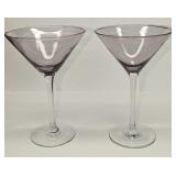2 Vintage Glass Martini Glasses B