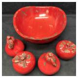 Sterling Industries Ceramic Pottery Fruit Apple Pe