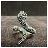 Black Onyx Eyes and Marcasite Accents Sterling Sna