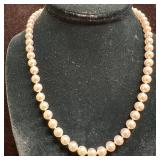 Pearl Strand Necklace Marked 14K Gold Clasp FIC 58