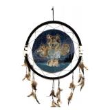 Dream Catcher With Wolves & Moon Design