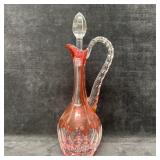 St. Louis Cristal France Cut Crystal Cranberry Gla