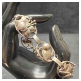 Lang Sterling Silver Floral Oval Link Bracelet C61