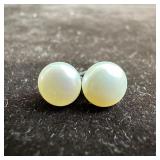 Sterling 925 Silver Pearl Stud Earrings