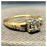 14k Gold .11 ct Diamond Solitaire Ring
