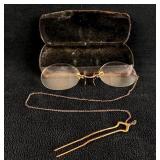 1910s Pince-Nez Reading Glasses 14k Gold