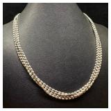90" Sterling Silver Bead Link Necklace