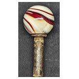 Vintage 2" Brown Glass Swirl Gearshift Shift Knob