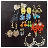 Costume Statement Earrings Lot Colorful Beaded Fil