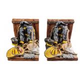 Fire Gear Fireman Resin Bookend Set By Character C