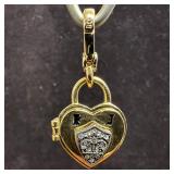 Juicy Couture Heart Locket Charm with Crystal Acce