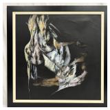 Abstract Figurative Mixed Media Painting Signed an