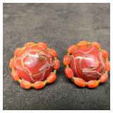Murano Venetian Art Glass Lamp Work Red Round Bead