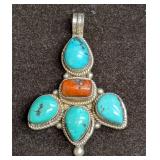 Vintage Unsigned Sterling Silver Pendant With Cora