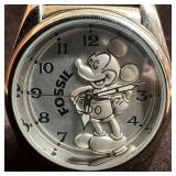 Mickey Mouse 3-D Design Dial Fossil Collectible Wa