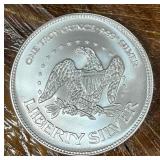 .999 Fine Silver A-Mark Liberty 1oz Bullion Round