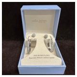 Sofia James New York Silver-Plated Crystal Hoop Ea