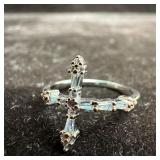 Primrose CZ Sterling Silver Ring 18KT Rose Gold Ac