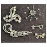 Vintage Unsigned Key Butterfly Sparkling Rhineston