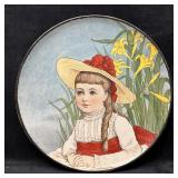 Large Vintage Decorative Portrait Plate Girl with