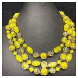 Venetian Murano Lamp Work Glass Art Light Yellow B