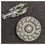 Vintage Danecraft Sterling Silver Lobster And Silv