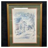 Framed Architectural Street Scene Print Williamsbu