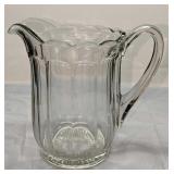Vintage Colonial Panel Pattern Clear Glass Pitcher