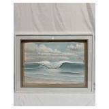 Ocean Break Blue Sea Waves and White Clouds Castin