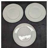 3 Fitz & Floyd Everyday White Beaded Dinner Plates