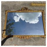 Olive Branch Wreath Design Wall Mirror 42" Wood Re