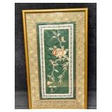 Framed Vintage Chinese Silk Embroidered Bird And F
