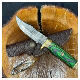 MHS Cutlery Fixed Blade Knife Hunting Style Brass