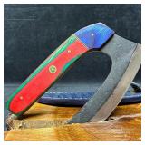 Steel Crescent Axe Ulu Knife MHS Cutlery Curved Bl