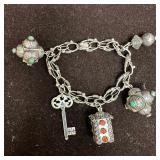 800 Silver City of Fort Worth Key and Stone Charm