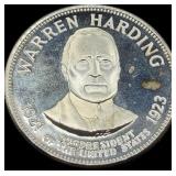 Warren G Harding Sterling Silver Presidential Coin
