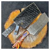 Large MHS Cutlery Cleaver Knife with Textured Blad