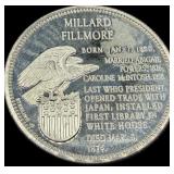 Millard Fillmore Sterling Silver Presidential Coin