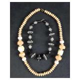 Eye Catching Wood and Plastic Bead Necklaces