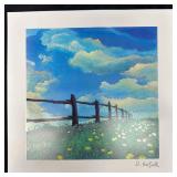 David Najar Seriolithograph Fence Line 7" x 7"