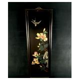 Vintage Chinese Signed Black Lacquer Hand Painted