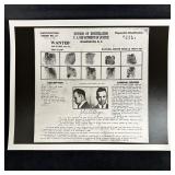John Dillinger Wanted Poster 1934 DOJ Division of