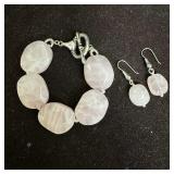 Ralph Lauren Rose Quartz Pink Stone Earrings and B