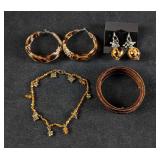 Brown Bracelet and Earring Sets