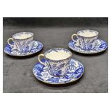3 Vintage Mikado Royal Crown Derby Cups And Saucer