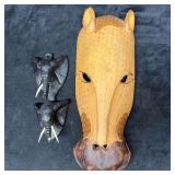 African Mask Kenya Hand Carved Wood Cheetah Cat Wa