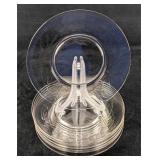 Seven Clear Glass Salad Plates