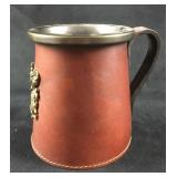 English Beer Mug with Leather Sleeve