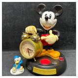 Disney Mickey Mouse Alarm Clock and Skating Donald